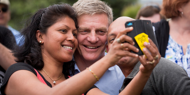 Bill English arrived at Coyle Park in Pt Chevalier this afternoon for the event which celebrates the lesbian, gay, bi-sexual and transgender communities. (Dean Purcell) 