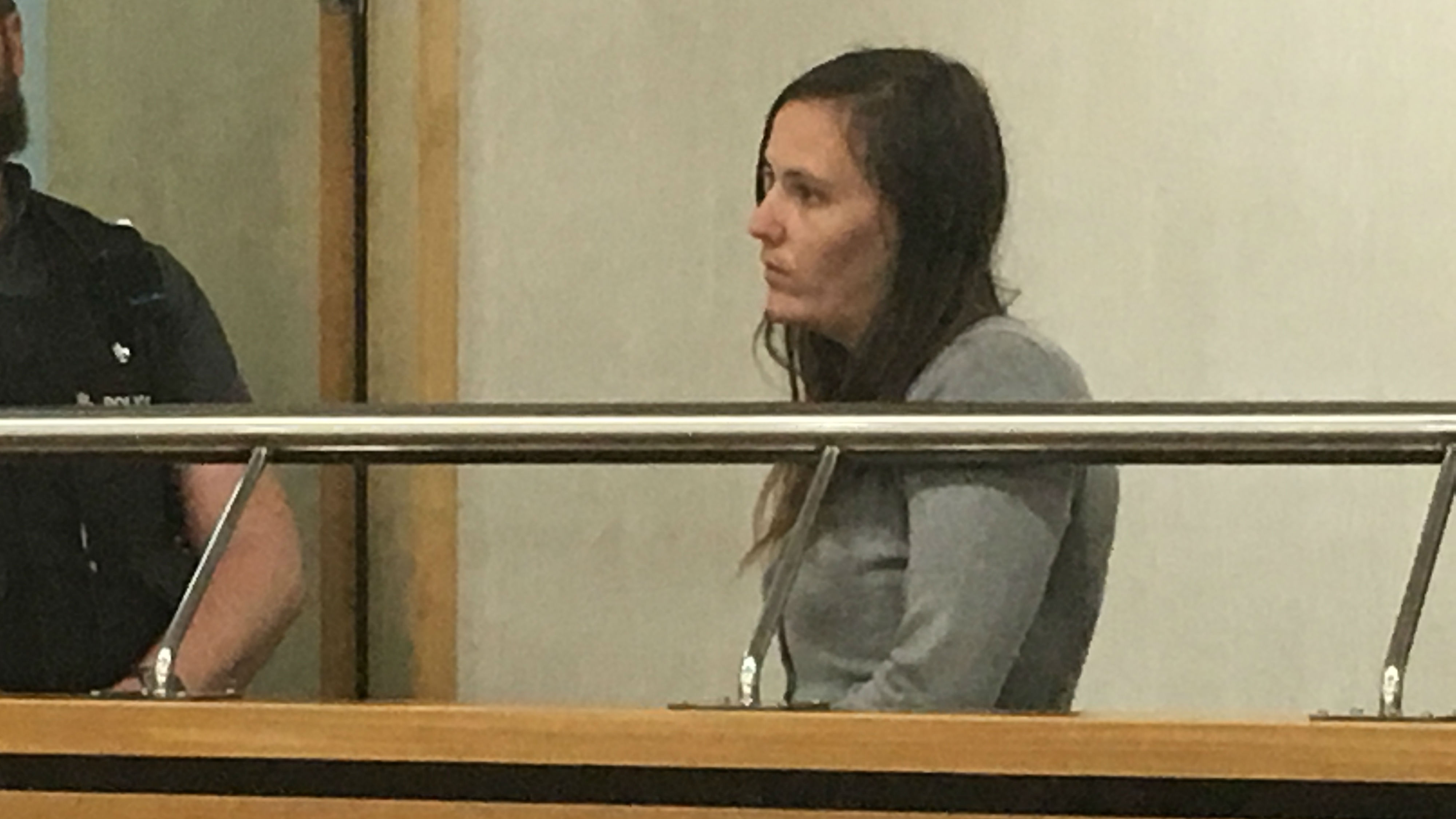 Megan Sarah Louise Walton in Hamilton District Court this afternoon where she pleaded guilty to behaving in an insulting manner that was likely to cause violence and to two charges of assault.