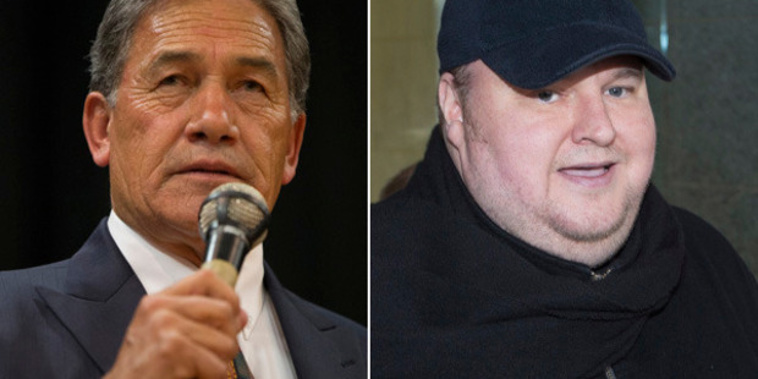 NZ First leader Winston Peters and Kim Dotcom (NZH)