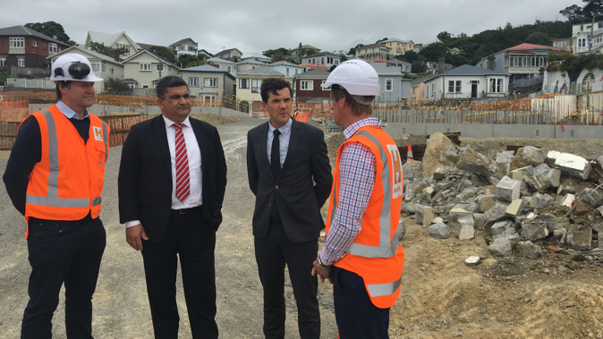 Wellington Mayor Justin Lester and Deputy Mayor Paul Eagle made the announcement today (Photo / Georgia Nelson)