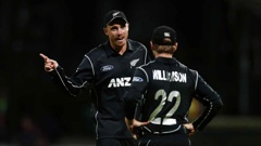 Tim Southee chats with captain Kane Williamson (Getty Images) 