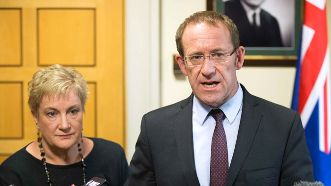  Labour Leader, Andrew Little and Deputy Leader, Annette King. (Getty)