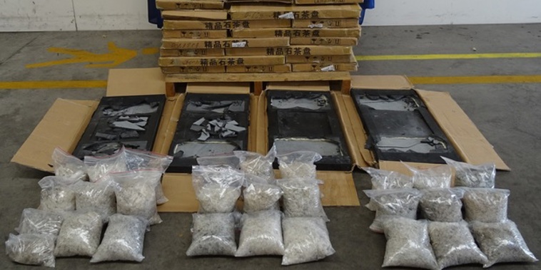 One lot of meth seized last year. 40kg seized by Customs and Police (Supplied).
