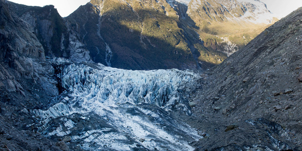 A body has been located in a crevasse on Fox Glacier this morning which police believe may have been there for some time. Photo / Mark Mitchell