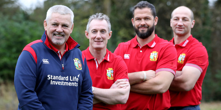 British & Irish Lions coaching team, including head coach Warren Gatland (left). Photo supplied.