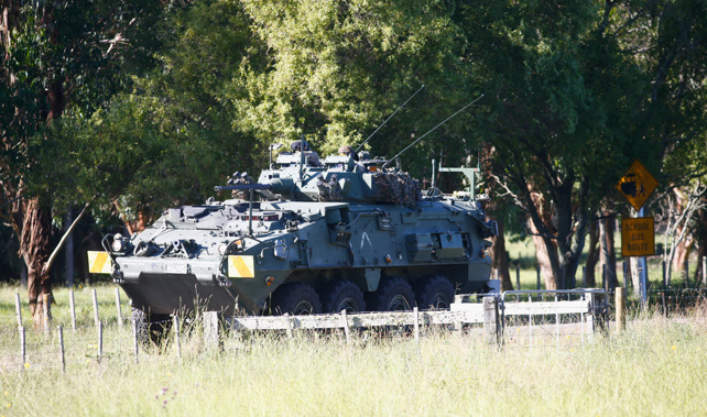 A light tank at the scene of the Kawerau siege in March, 2016 (Getty Images) 