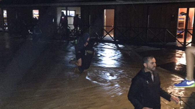 Around 200 year five and six students had to leave Camp Adair in the middle of the night due to flooding. (Supplied)