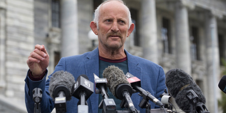 Gareth Morgan announcing the formation of The Opportunities Party. New Zealand Herald photograph by Mark Mitchell.