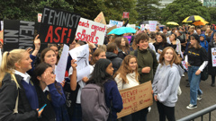 Organisers of a protest to raise awareness about the prevalence of rape culture are blown away by how many people turned up last night. (Georgia Nelson)