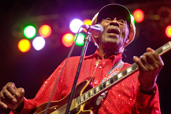 Chuck Berry performs at the Congress Theater in January 2011. (Getty)