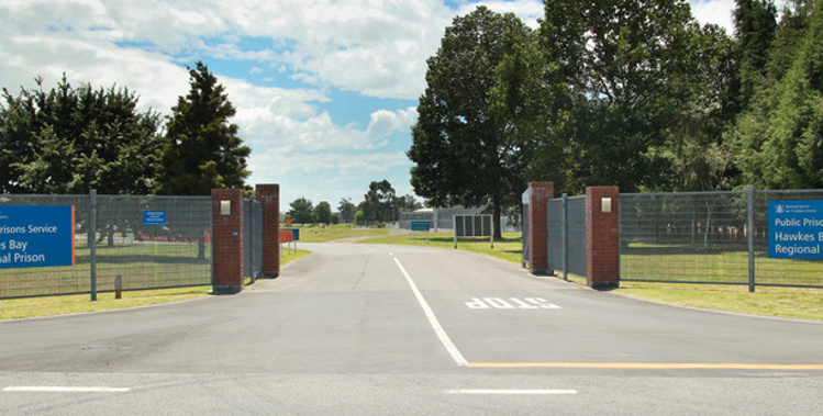The entrance to Hawkes Bay Prison, at Mangaroa near Hastings. (NZH)