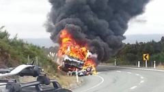 Plumes of thick black smoke are reaching high into the sky (Facebook).