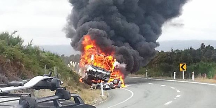 Plumes of thick black smoke are reaching high into the sky (Facebook).