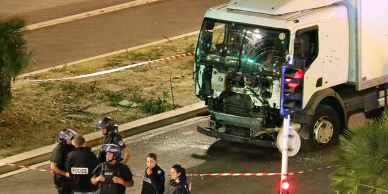 The truck involved in the Nice Bastille Day terror attack (Getty Images).
