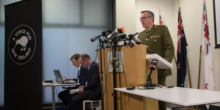 Defence Force Chief, Lieutenant General Tim Keating, during Monday's press conference. Photo/Mark Mitchell