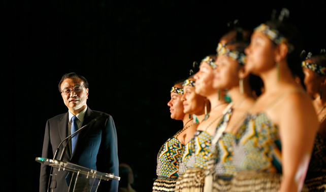 Chinese Premier Li Keqiang watches a Maori performance during his recent visit (Getty Images)