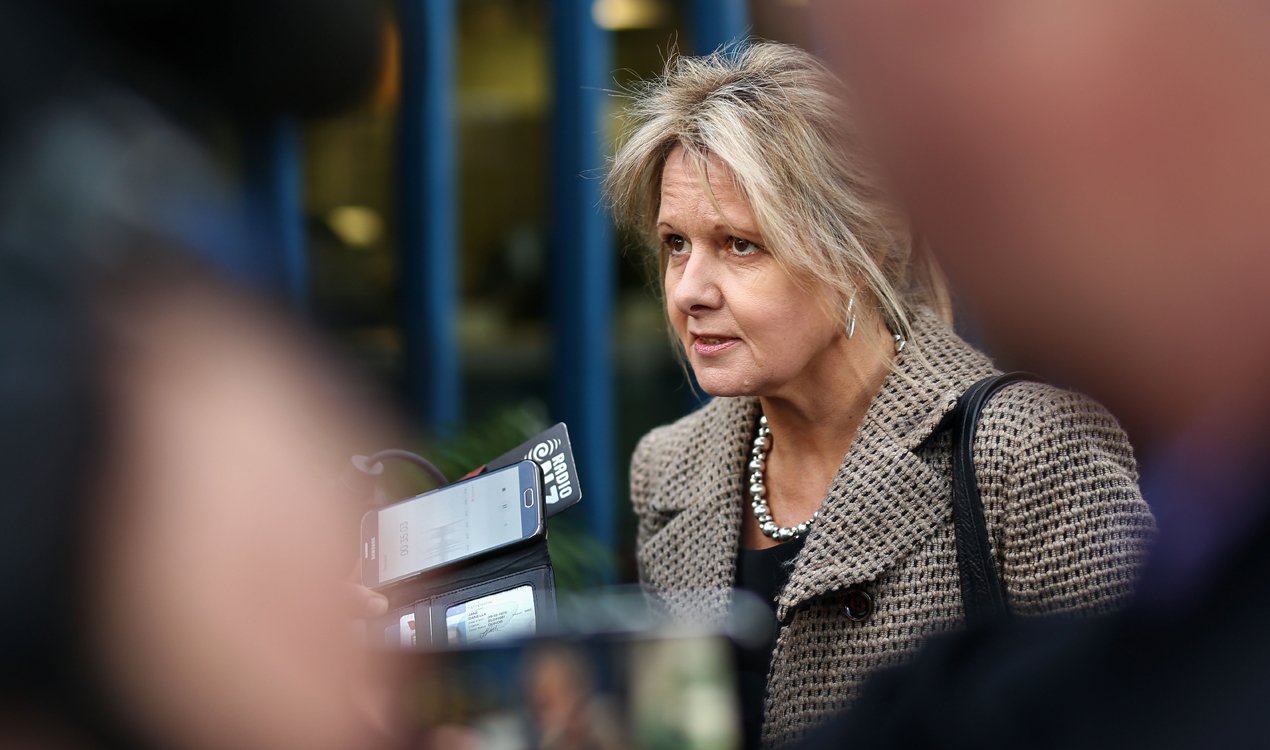 Lani Hagaman outside court (NZ Herald)