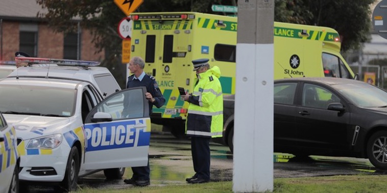 Emergency services at the scene. Photo / Michael Craig