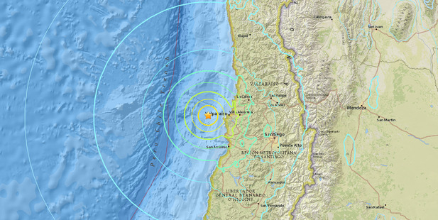7.1 magnitude earthquake recorded off the coast of Chile. (USGS)