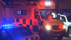 Emergency services at the scene of a double shooting in Invercargill last night. (Dwayne Carey)