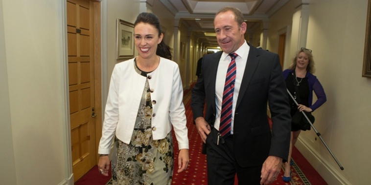 Labour Party deputy leader Jacinda Ardern and leader Andrew Little will work with at least 50 per cent of MPs who are women. Photo / Mark Mitchell