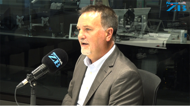 NZME CEO Michael Boggs in studio talking with Leighton Smith 