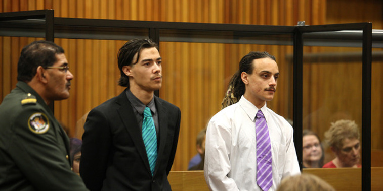 Karl Nuku (left) and Mikhail Pandey-Johnson are sentenced in 2011 (Rob Tucker).
