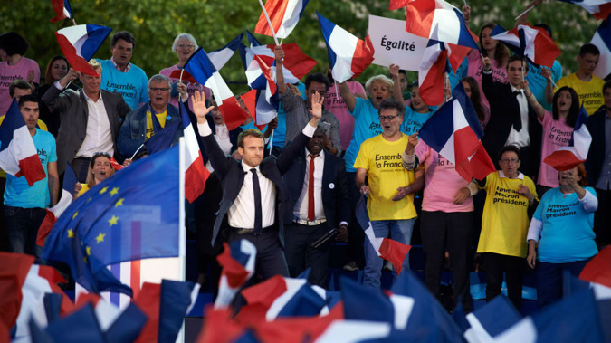 The French presidential candidate, Emmanuel Macron, held the last meeting of this campaign in Albi, near Toulouse. (Getty)