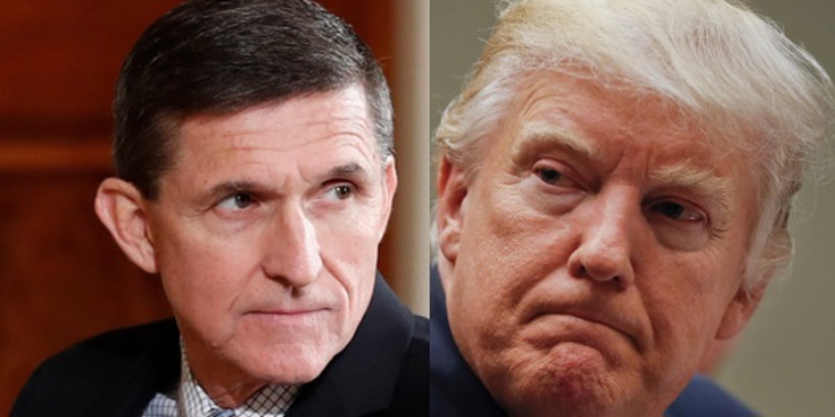 Former US national security adviser Michael Flynn and US President Donald Trump (Photo / File)