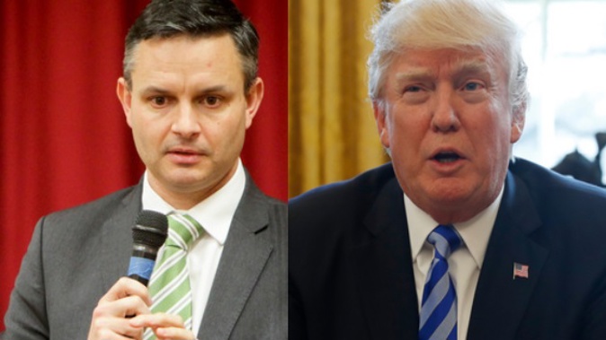 Green co-leader James Shaw said Trump was "the most dangerous person since Adolf Hitler" (Photo / NZME)
