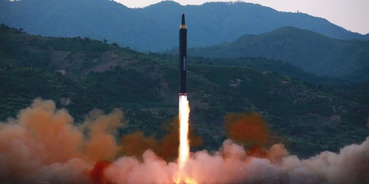The launch comes a week after North Korea successfully tested a new midrange missile (pictured) that Pyongyang said could carry a heavy nuclear warhead. (AP)