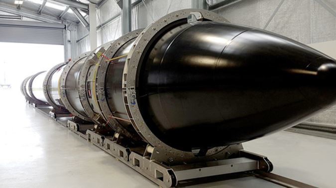 An Electron rocket at the Launch Complex in Mahia (Supplied).