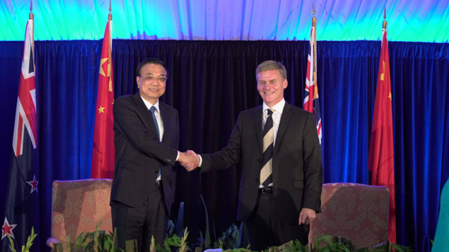 Bill English and Premier Li Keqiang of China (Supplied).