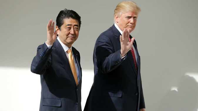US President Donald Trump and Japanese PM Shinzo Abe have agreed to expand sanctions against North Korea for its continued development of nuclear weapons and ballistic missiles. (Getty)