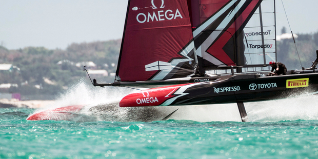 Emirates Team New Zealand sails in Bermuda. (AP)