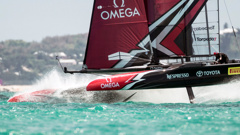 Emirates Team New Zealand sails in Bermuda. (AP)