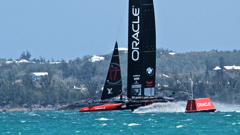 Oracle Team USA during practice in Bermuda. (Photosport)
