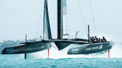Ben Ainslie Racing in practice before the America's Cup challenger series off Bermuda. (NZH)