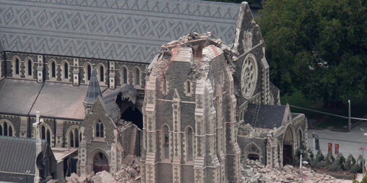 The partially collapsed Christ Church Cathedral 2011 (Photo\Mark Mitchell)