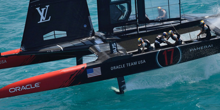 Oracle achieved 99.4 per cent flight time in their race win over Team France. Photo / Photo Ricardo