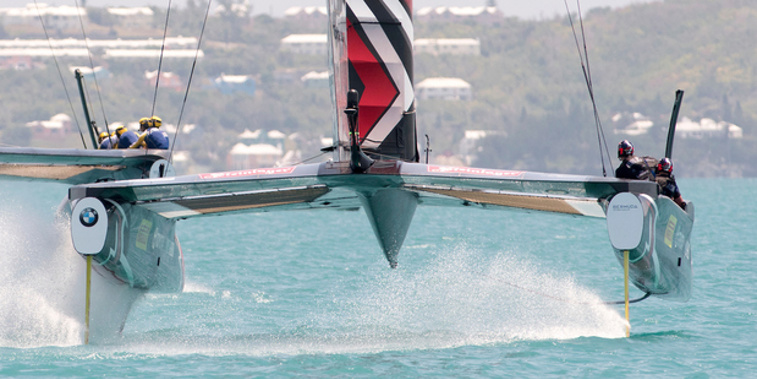 Emirates Team New Zealand were scheduled to race Team BAR today. Photo / Chris Cameron