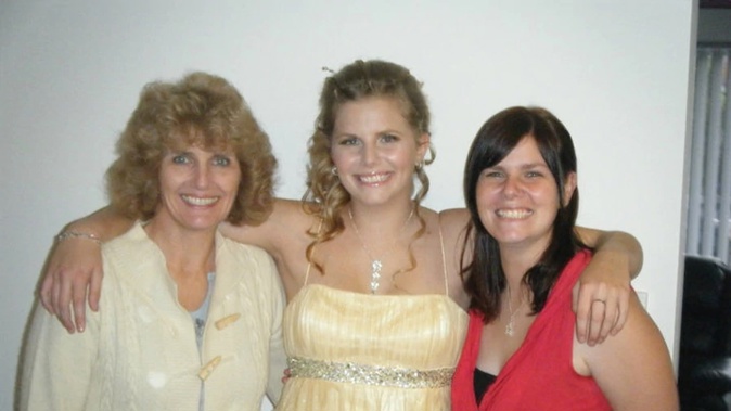 Christie Marceau, centre, with her mother Tracey and sister Heather. Christie was killed at her family home in November 2011. Photo / Supplied