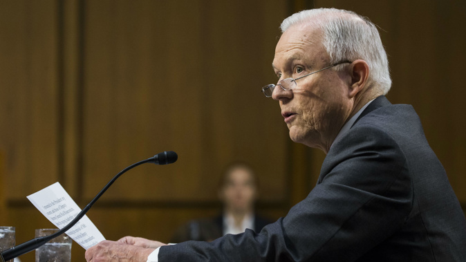 Attorney General Jeff Sessions testifies before the Senate Select Committee on Intelligence on the alleged interference of President Trump in the FBI's investigation into alleged collusion between the Trump Campaign and Russian officials during the 2016 elections. (Getty Images)