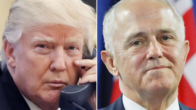 US President Donald Trump and Aussie PM Malcolm Turnbull. Photo / AP