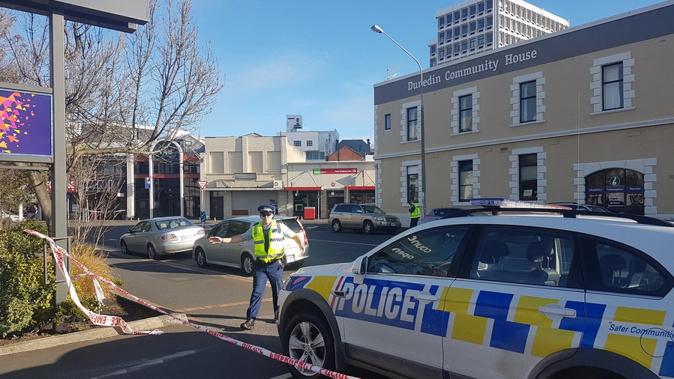 The police have cordoned off a block of one street (Photo / ODT)