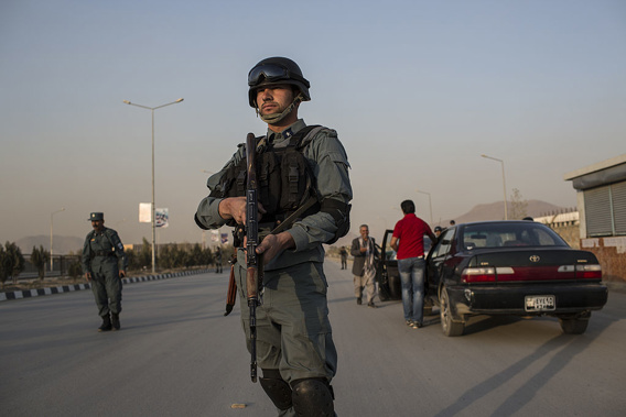 Afghan National Police officers from the Quick Reaction Force (QRF). (Getty)