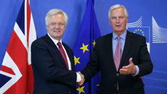 Michel Barnier (R), chief negotiator for the European Union meets Secretary of State for Exiting the European Union David Davis, ahead of the start of Brexit negotiations in Brussels, Belgium (Getty Images)
