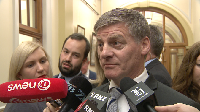Prime Minister Bill English is questioned about secret recordings made by MP Todd Barclay. Photo / Mark Mitchell