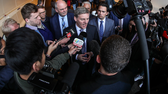 Prime Minister Bill English speaks to the media (Getty Images) 