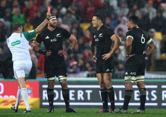 A red card is always the one thing the All Blacks hope they never have to confront in a game. (Getty Images)